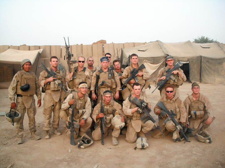 Zachary Bell with his infantry squad