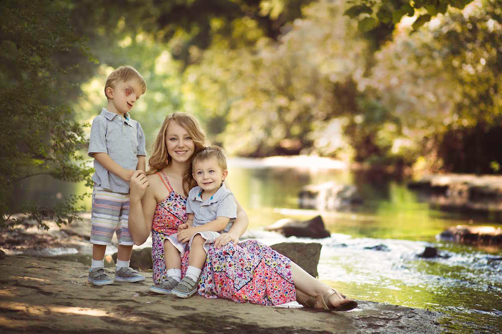 Lacey Buchanan and her two sons.