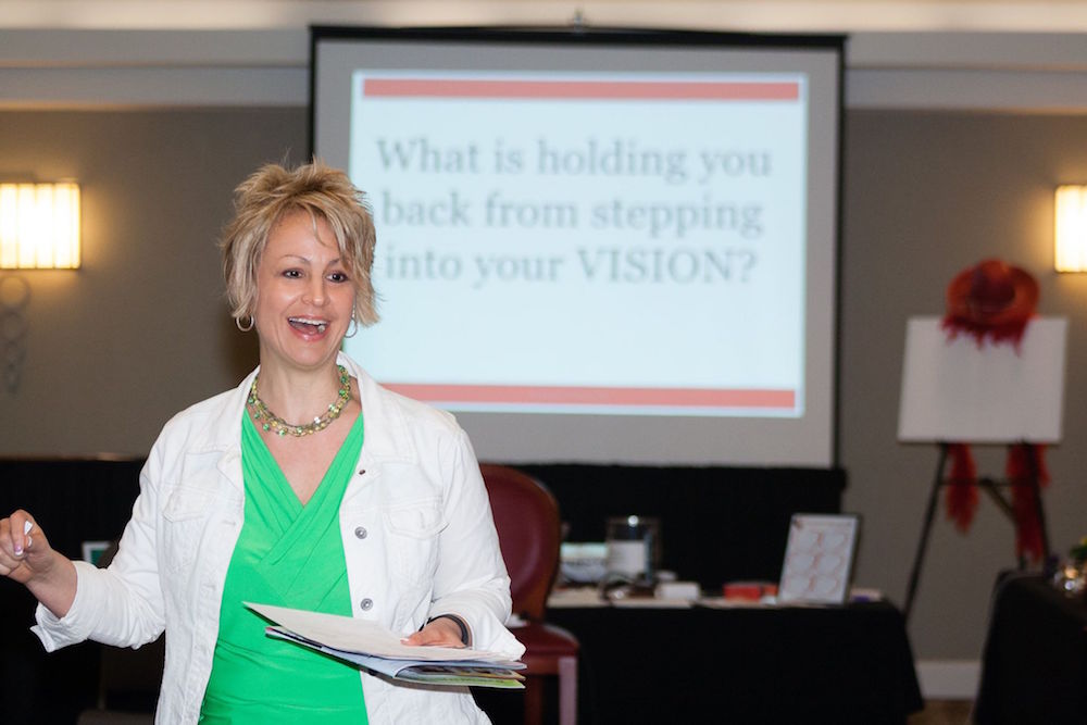 Diane speaking at an event.