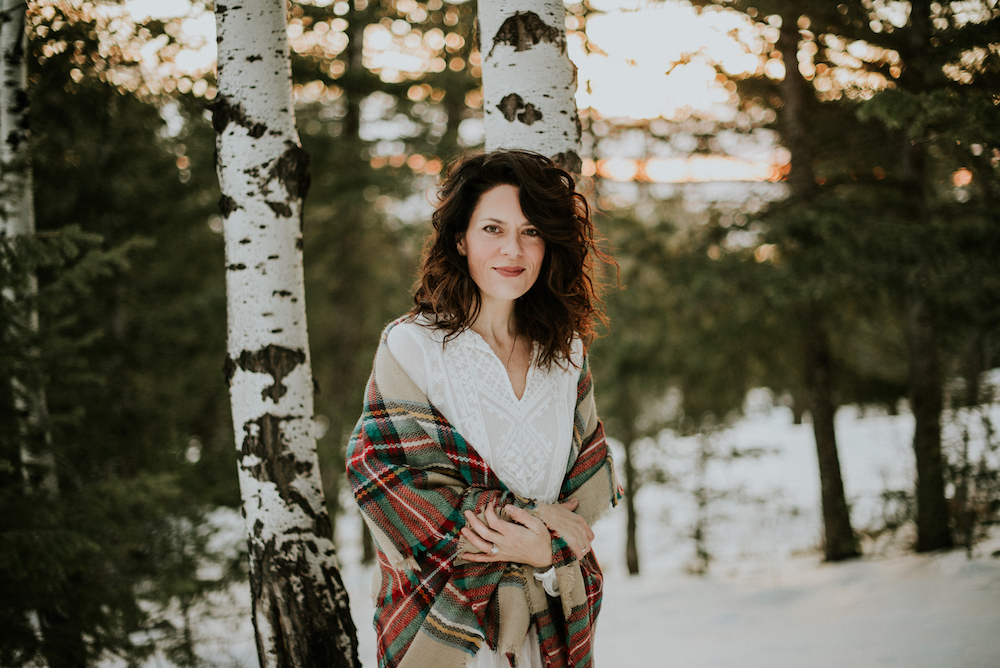 Christy Nockels poses for a picture in the snow.