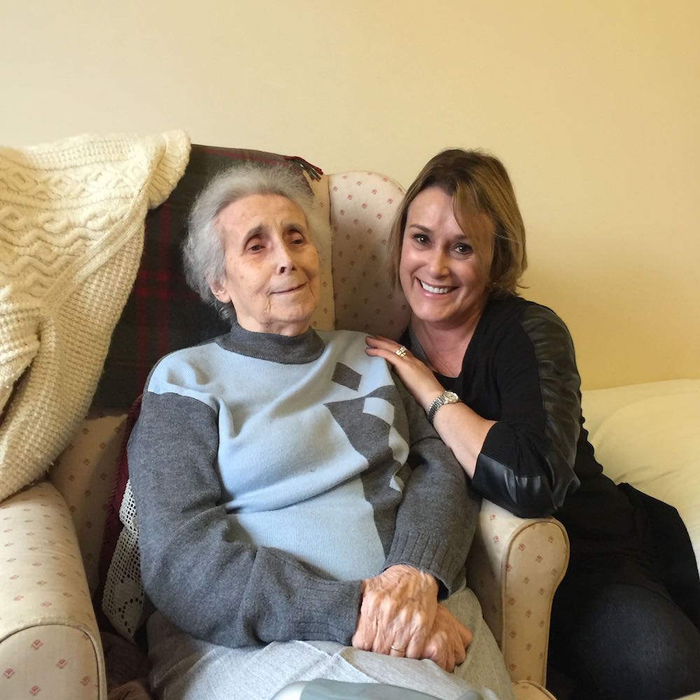 Shelia Walsh poses for a picture with her mother.