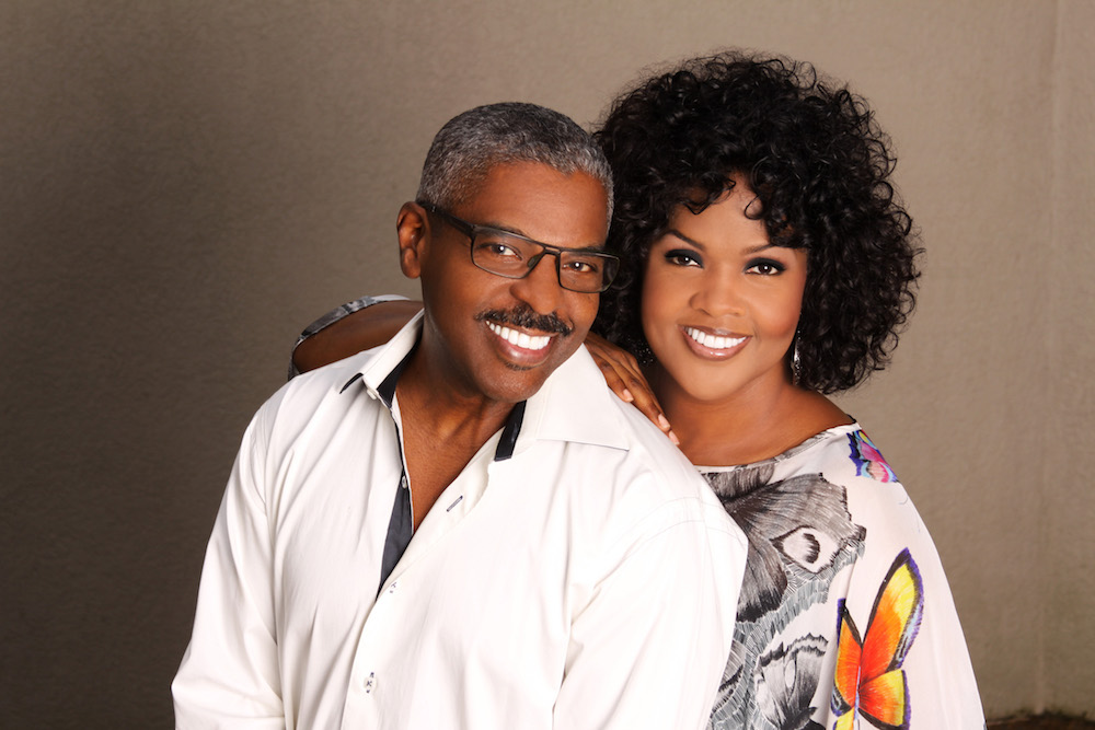 CeCe Winans with her husband.