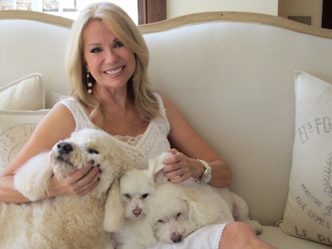 Kathy Lee Gifford at home with her dogs.