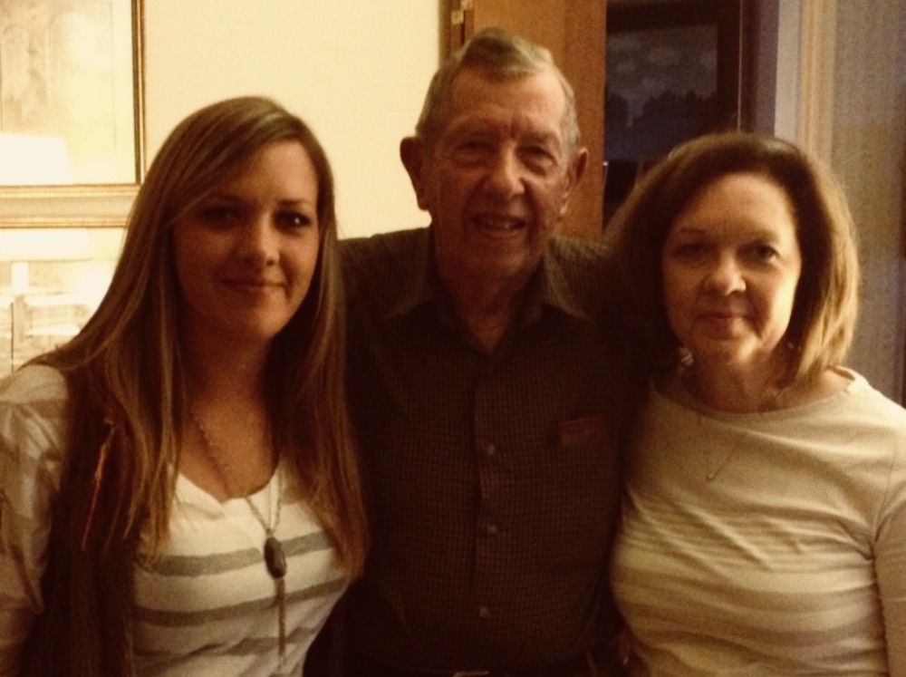 Shannon Rozenburg with her grandparents.