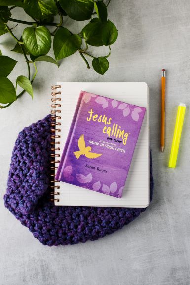 Jesus Calling 50 devotions for teens to help grow their faith photo with notebook