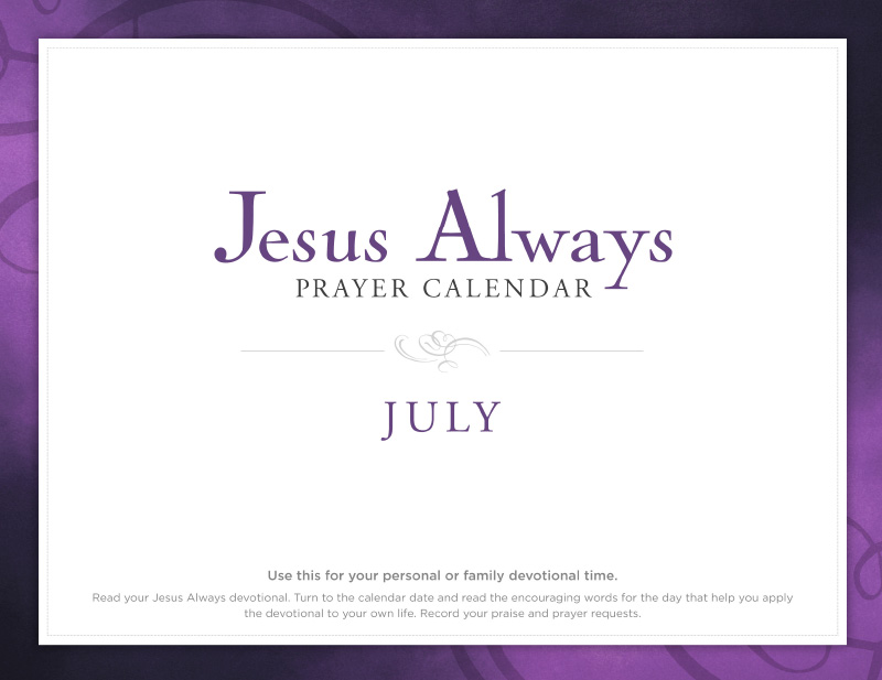 Jesus Always July Prayer Calendar