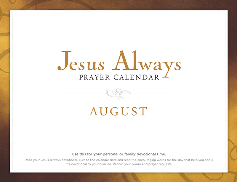 Jesus Always August Prayer Calendar