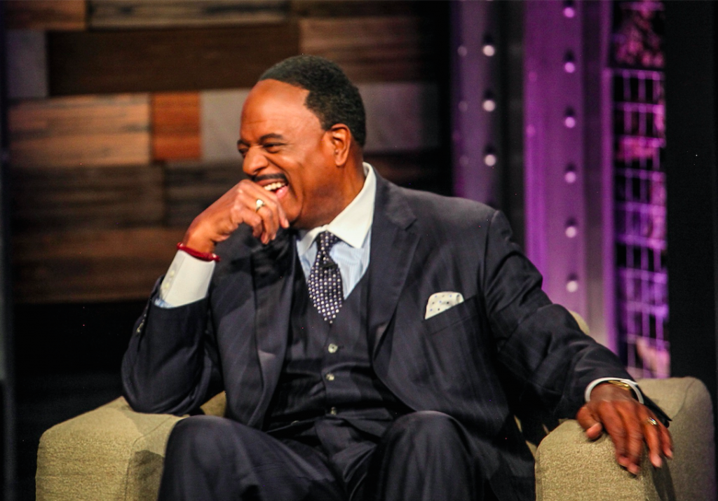 CBS Sportscaster James Brown enjoying a great laugh (as highlighted on the Jesus Calling podcast)