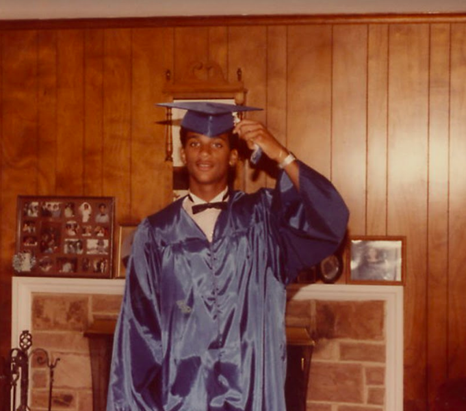graduation photo of a young Bishop Derek Grier as featured on a recent Jesus Calling podcast episode