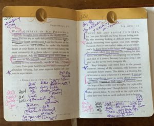 Cindy Ryan's Jesus Calling book interior