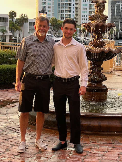 Jesus Calling podcast 401 featuring Dr Charles Fay shown here with his son Cody - Dad & Cody FL trip PC No Credit Needed