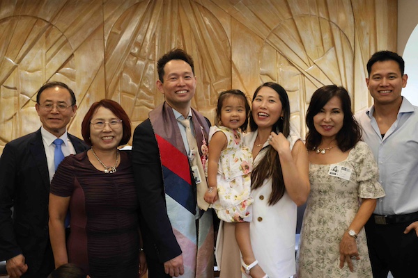 Jesus Calling podcast 406 featuring - Dr Josh Axe and J S Park - PARK shown here with his family - 4 PC Hoon Park