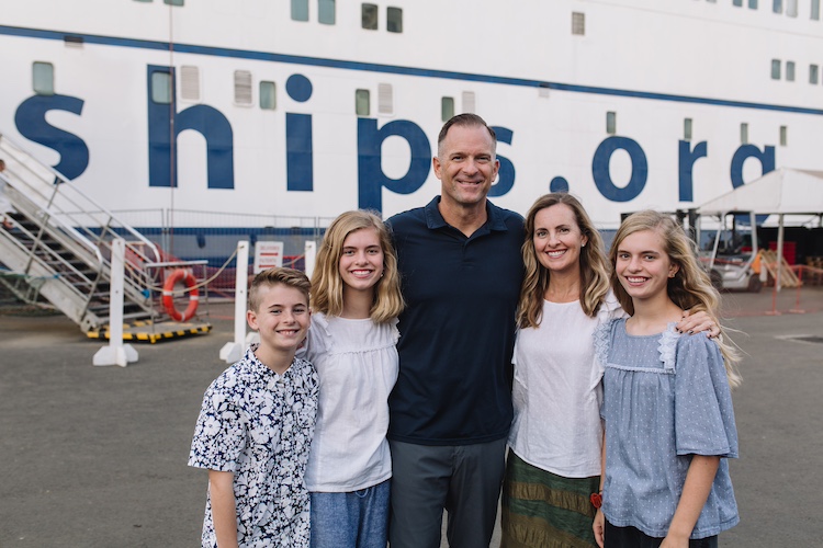 Jesus Calling podcast 423 featuring Raeanne Newquist - Roger and Raeanne Newquist and their three children. (Mercy Ships)