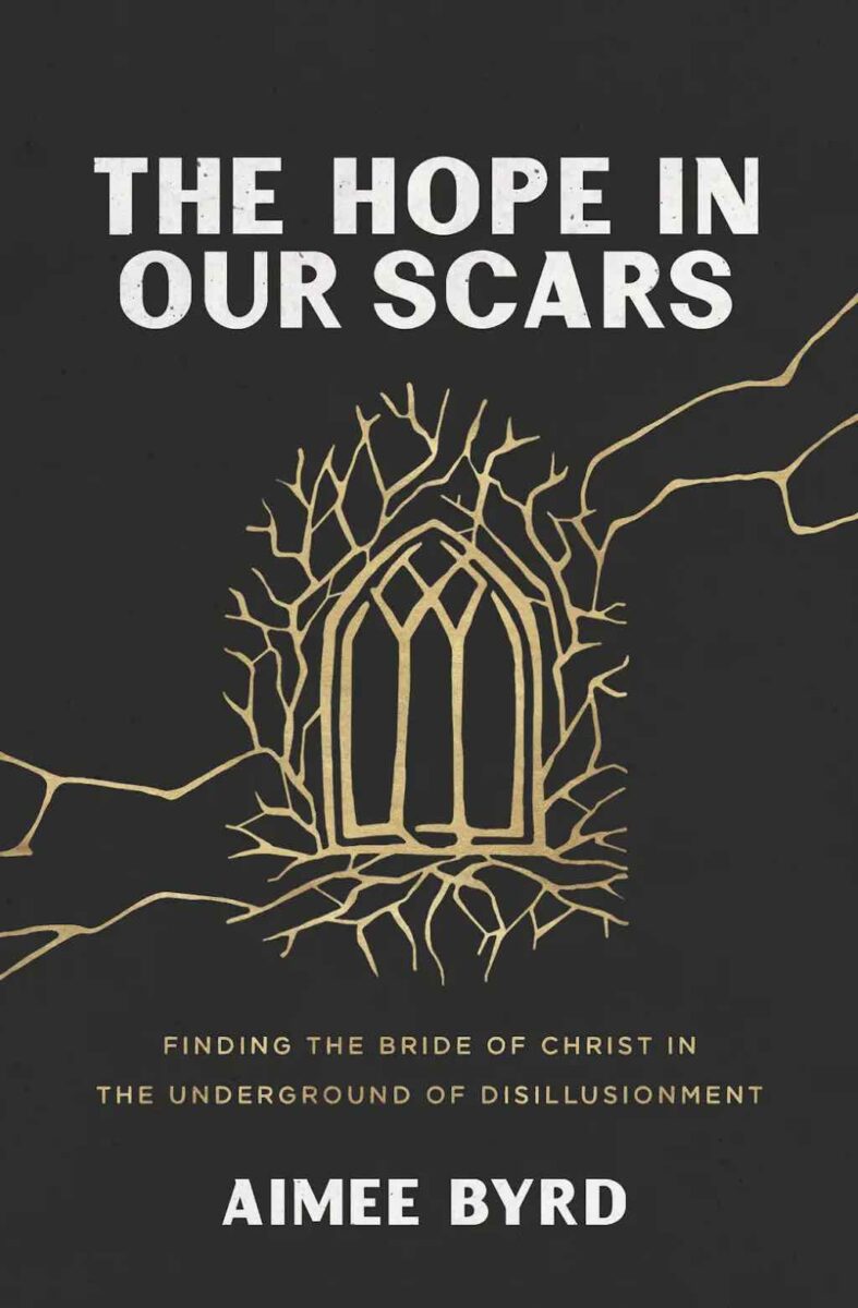 Jesus Calling podcast 428 featuring Joe Dobbins & Aimee Byrd 2 - shown here is Aimee's new book cover titled The Hope In Our Scars