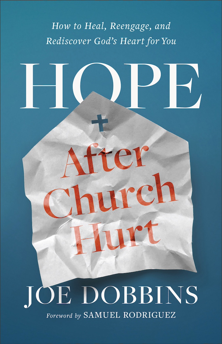 Jesus Calling podcast 428 featuring Joe Dobbins & Aimee Byrd - shown here is Joe's new book titled Hope After Church Hurt cover PC Darren Welch Design