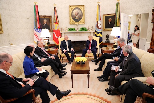 Jesus Calling podcast 430 featuring Scott Morrison & Preston Perry - Morrison shown here with President Donald Trump via WhatsApp Image 2024-05-17 at 19.34.08 PC Courtesy of Scott Morrison