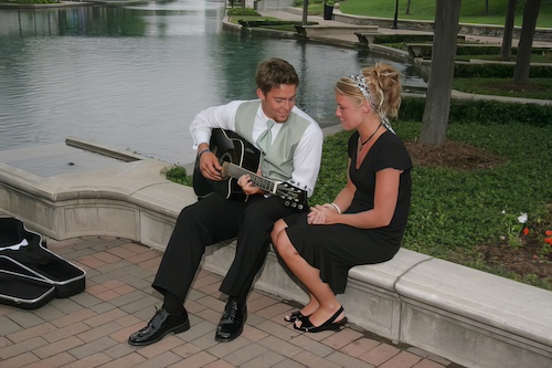 Jesus Calling podcast 438 featuring Davey Blackburn shown here playing guitar for his late wife