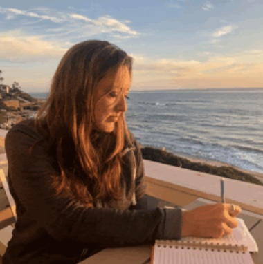 Jesus Calling podcast 450 featuring Alicia Michelle - writing by the ocean