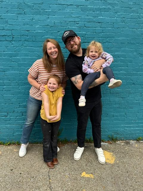 Jesus Calling podcast 459 featuring Zach Meerkreebs - shown here with his family USE