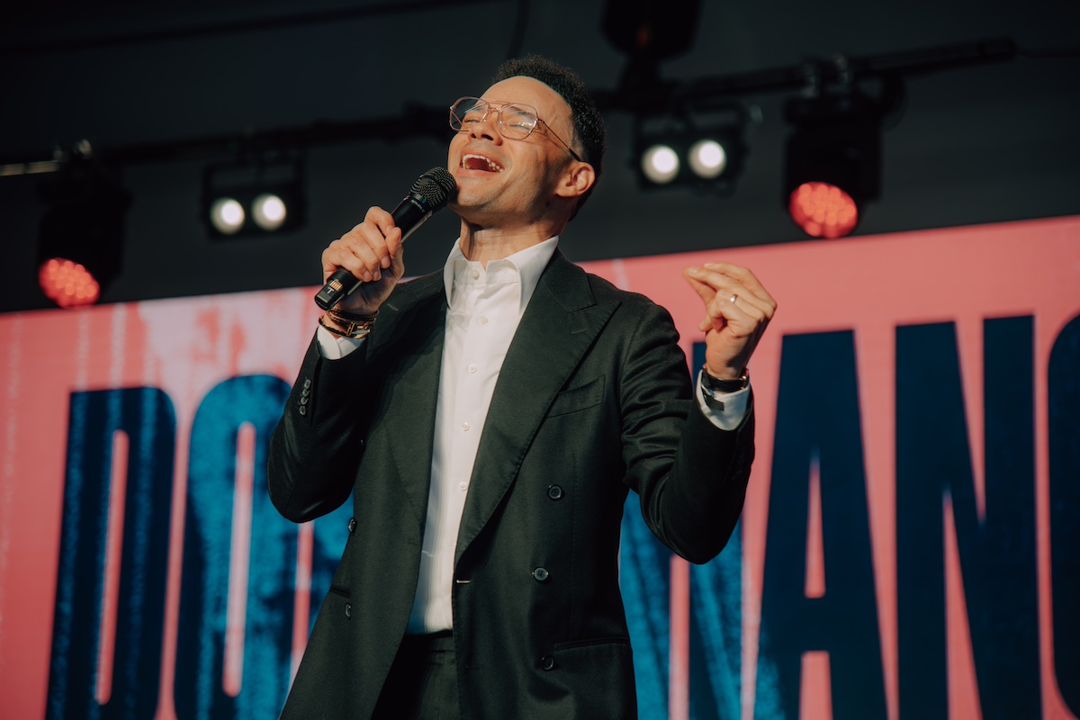 Jesus Calling podcast 461 featuring Tauren Wells - shown singing on stage - Photo Jan 19 2025, 1 45 17 PM PC Amber Fletcher