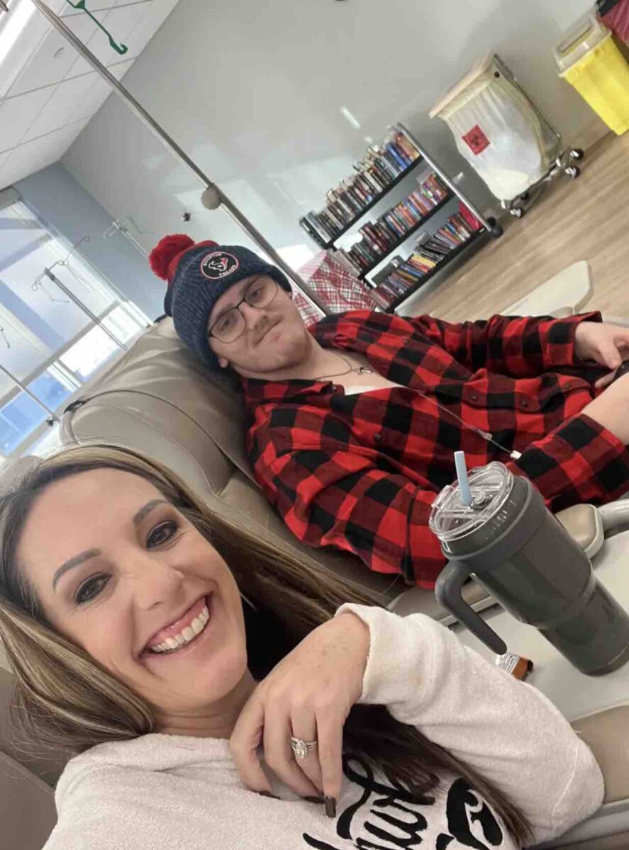 Jesus Calling podcast 462 featuring Cole Prasse - shown with his mother