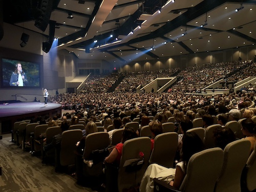 Jesus Calling podcast 464 featuring Becky Murray - Becky Murray speaking in USA for One By One PC Courtesy of Becky Murray