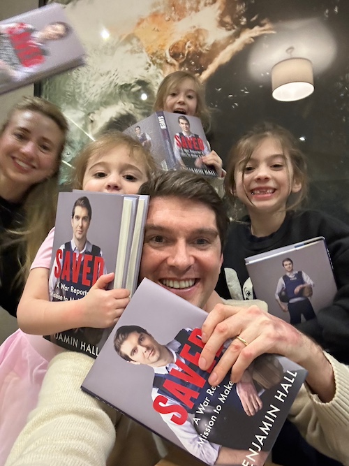 Jesus Calling podcast 466 featuring Benjamin Hall - shown here with his family - Insert1_004a_9780063390102 PC Courtesy of Benjamin Hall