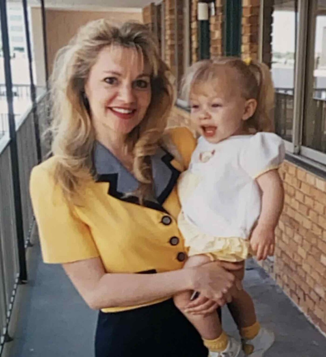 Jesus Calling podcast 470 featuring Danette Crawford shown here as a young mother with her infant daughter