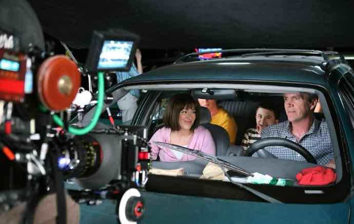 Jesus Calling podcast 473 - Lights, Camera, Hope featuring Patricia Heaton on Persevering Through Adversity - on set