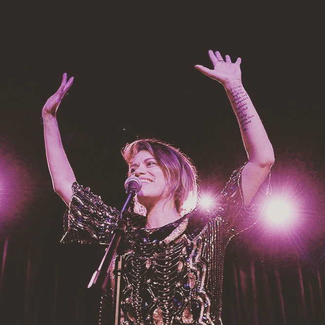 Jesus Calling 476 podcast featuring Bethany Joy Lenz - shown here on stage - 4956D1B2-DE64-45C9-A6E0-CDB8ADF3D48B
