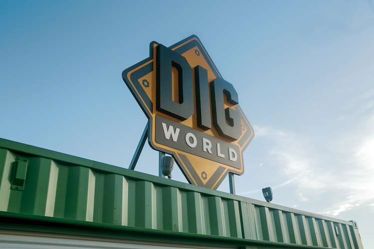 Jesus Calling podcast 475 featuring Jacob Robinson with Dig World - Dig World amusement park logo