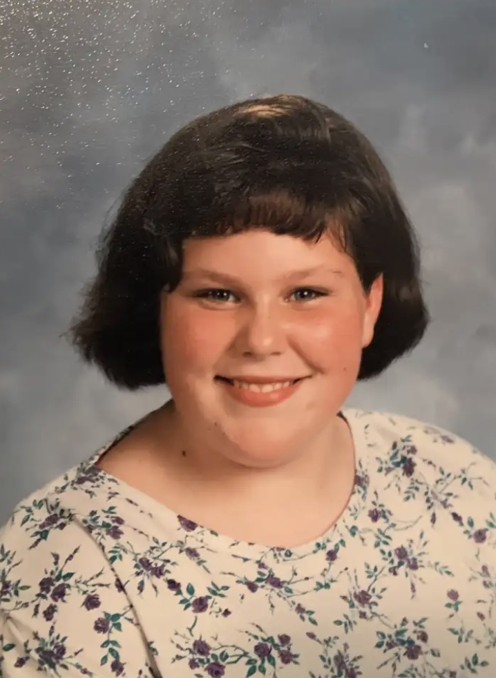 Jesus Calling podcast 477 featuring Chrissy Metz - shown here as a young school-aged girl