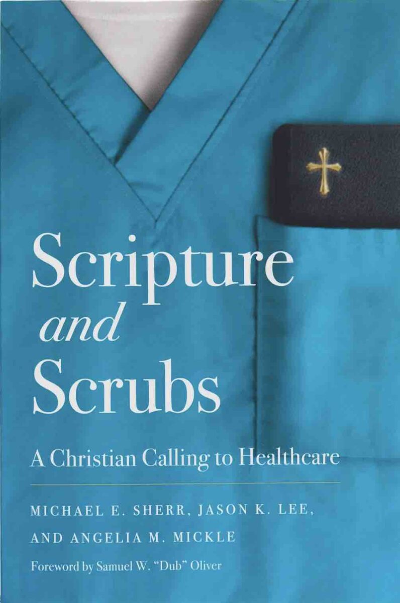 Jesus Calling podcast 480 featuring Dr Michael Sherr, Dr Jason Lee, and Dr Angelia Mickle discussing their book Scripture and Scrubs