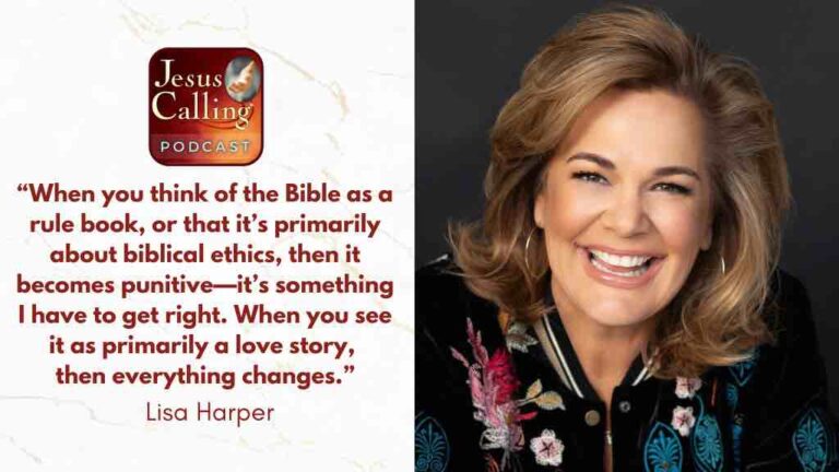 Jesus Calling podcast 483 featuring Lisa Harper & Richard Gamble - thumbnail with text